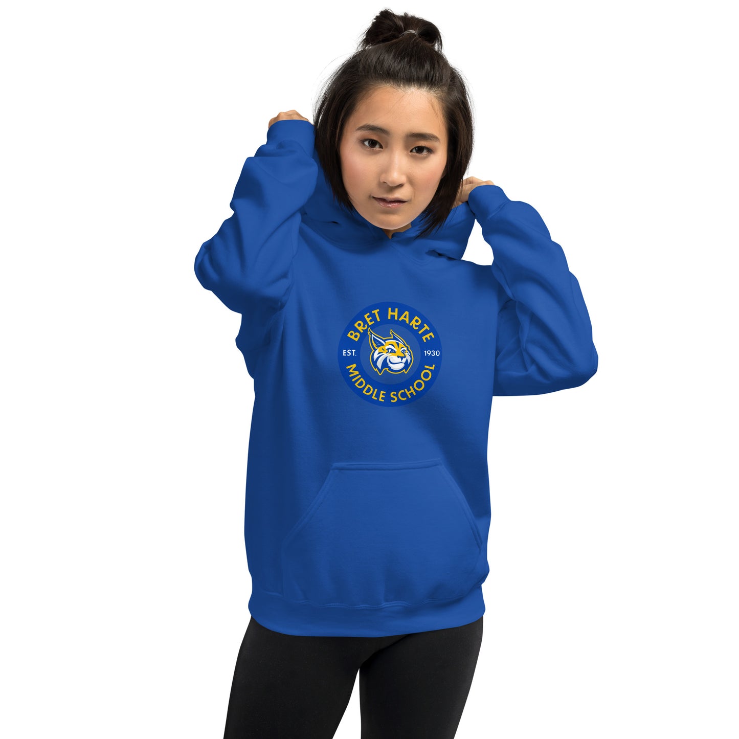 Bret Harte Emblem (Grey, White, Blue) - Unisex Hoodie