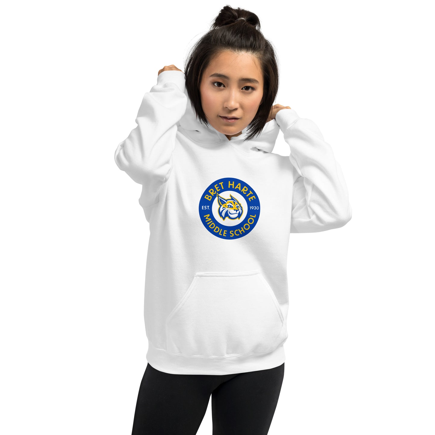 Bret Harte Emblem (Grey, White, Blue) - Unisex Hoodie