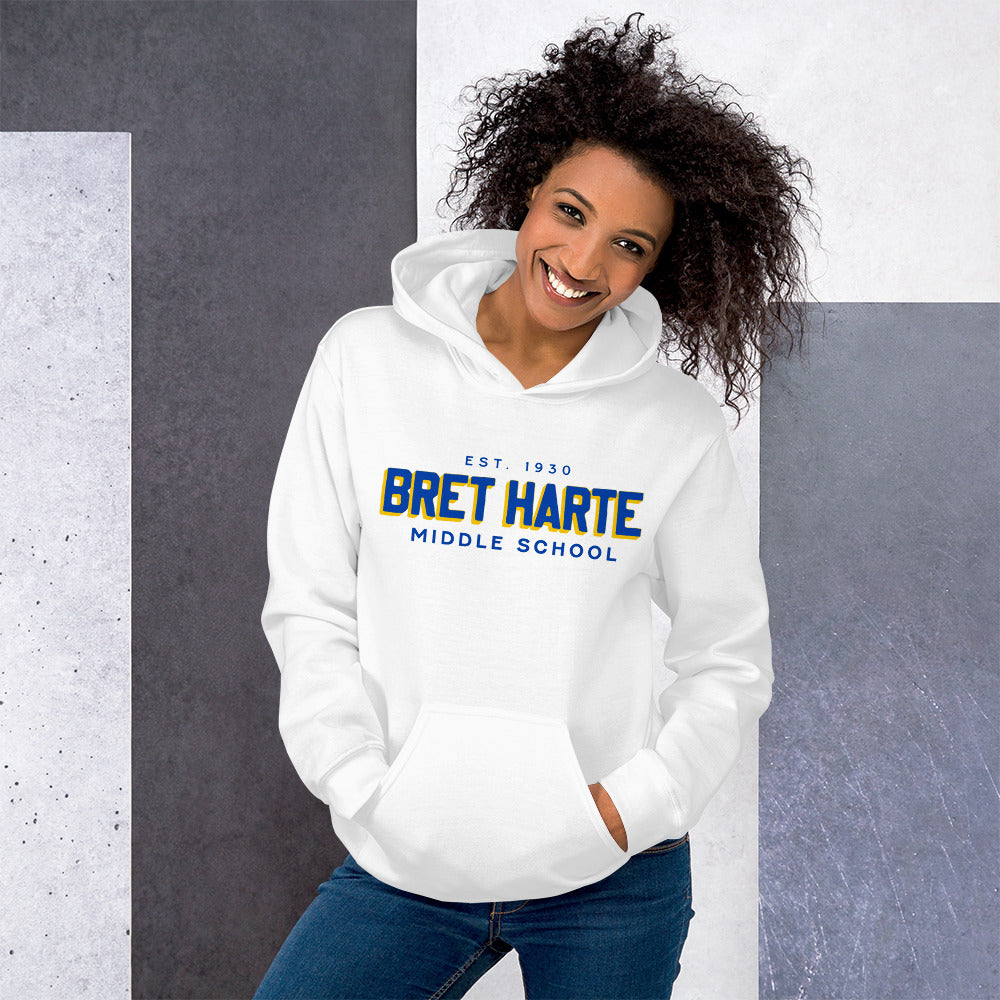 Bret Harte Word Mark (white) - Unisex Hoodie