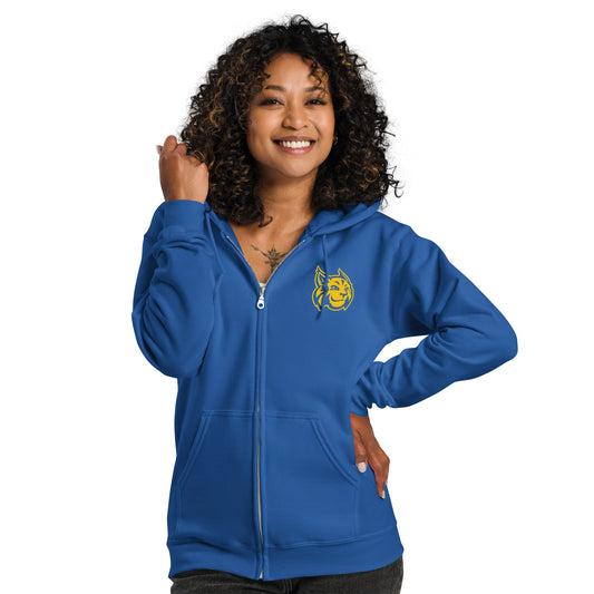 Bret Harte Mascot Head (royal blue) - Unisex heavy blend zip hoodie