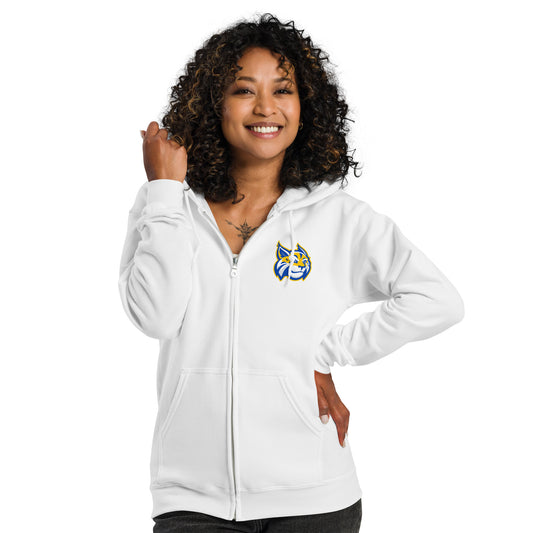 Bret Harte Mascot Head (white) - Unisex heavy blend zip hoodie