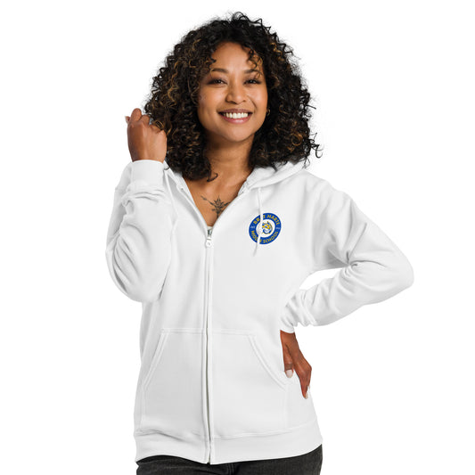 Bret Harte Emblem (white) - Unisex heavy blend zip hoodie