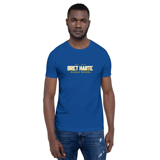 Bret Harte Word Mark (blue) - Unisex t-shirt