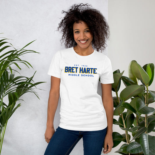 Bret Harte Word Mark (white) - Unisex t-shirt