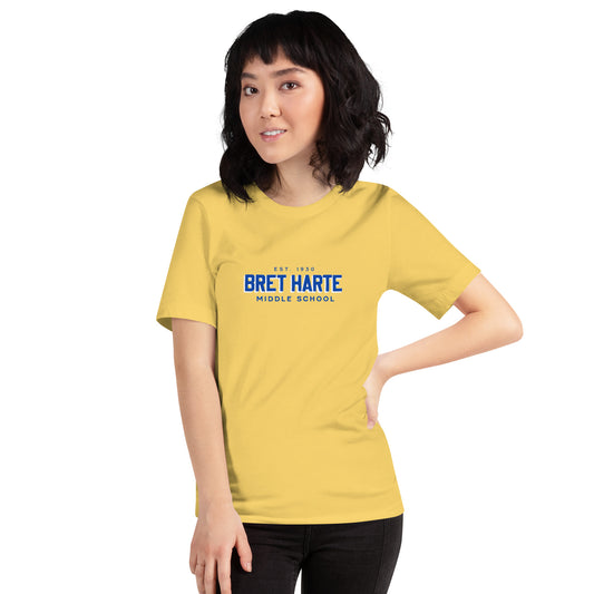 Bret Harte Word Mark (yellow) - Unisex t-shirt